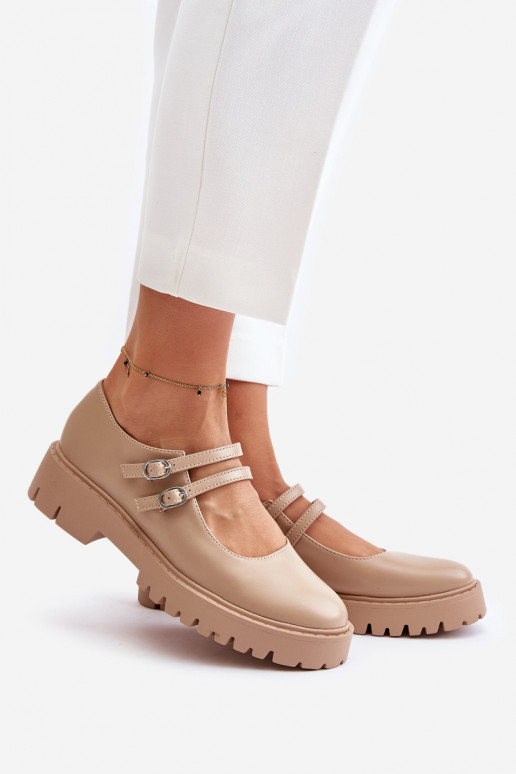 Feminin Schuhe mit Streifen Beige Rialuna Feminin Schuhe mit Streifen Beige Rialuna