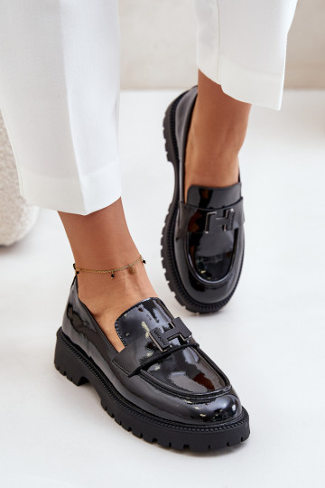 Mokassins für Damen mit Lackeffekt Vinceza 62187 schZuarze Farbe 2