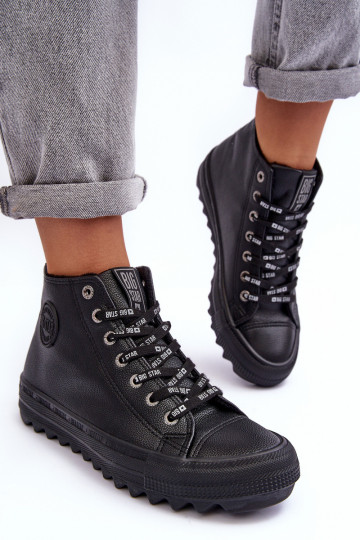 Freizeitschuhe Big Star High erwärmte schwarze Farbe EE274110