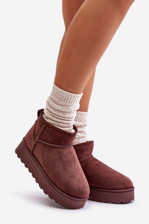 Schneestiefel Feminin mit einer Plattform sich Zuarm laufen mit Fell innen dunkelbraun Xamella Schneestiefel Feminin mit einer Plattform sich Zuarm laufen mit Fell innen dunkelbraun Xamella