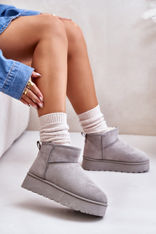 Schneestiefel Feminin mit einer Plattform sich Zuarm laufen mit Fell innen graue Farbe Xamella Schneestiefel Feminin mit einer Plattform sich Zuarm laufen mit Fell innen graue Farbe Xamella