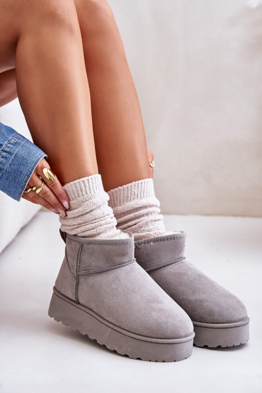 Schneestiefel Feminin mit einer Plattform sich Zuarm laufen mit Fell innen graue Farbe Xamella Schneestiefel Feminin mit einer Plattform sich Zuarm laufen mit Fell innen graue Farbe Xamella