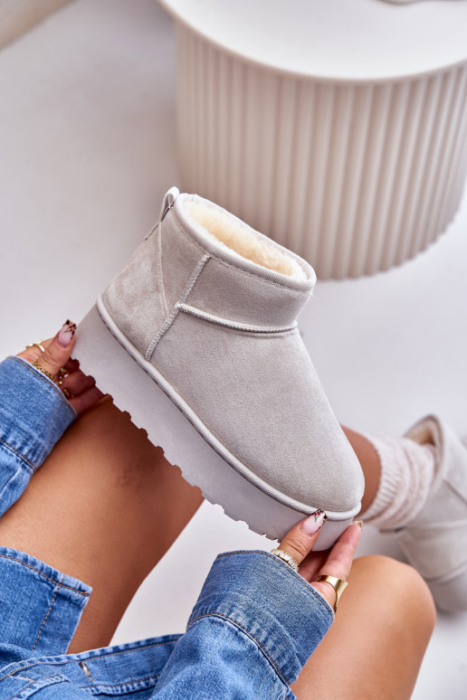 Schneestiefel Feminin mit einer Plattform sich Zuarm laufen mit Fell innen graue Farbe Xamella Schneestiefel Feminin mit einer Plattform sich Zuarm laufen mit Fell innen graue Farbe Xamella