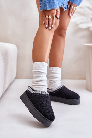 Schneestiefel Feminin mit einer Plattform Z Haftem schZuarze Farbe Tirissa