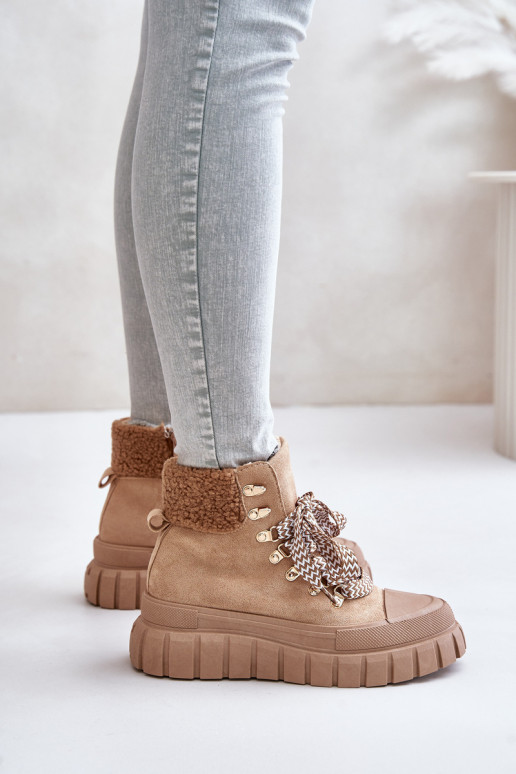 Feminin sich Zuarm laufen Stiefel Schuhe mit einer Plattform braune Farbe Alcyhen Feminin sich Zuarm laufen Stiefel Schuhe mit einer Plattform braune Farbe Alcyhen