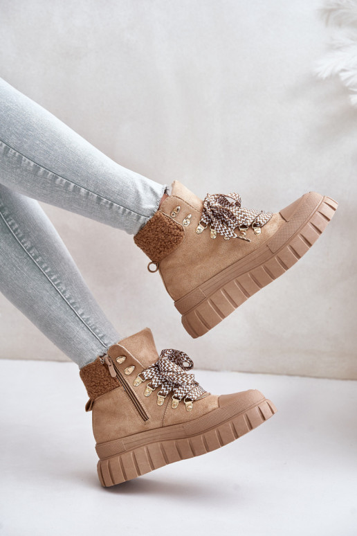 Feminin sich Zuarm laufen Stiefel Schuhe mit einer Plattform braune Farbe Alcyhen Feminin sich Zuarm laufen Stiefel Schuhe mit einer Plattform braune Farbe Alcyhen