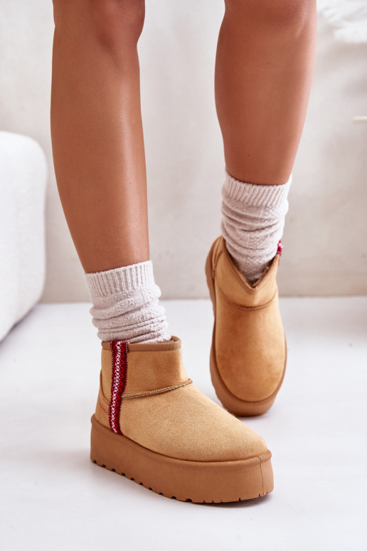 Schneestiefel Feminin mit einer Plattform sich Zuarm laufen braune Farbe Lomessa Schneestiefel Feminin mit einer Plattform sich Zuarm laufen braune Farbe Lomessa