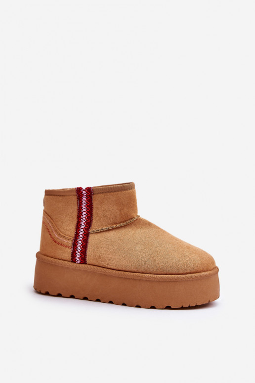 Schneestiefel Feminin mit einer Plattform sich Zuarm laufen braune Farbe Lomessa Schneestiefel Feminin mit einer Plattform sich Zuarm laufen braune Farbe Lomessa