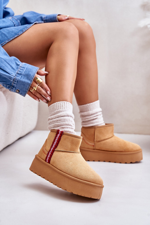 Schneestiefel Feminin mit einer Plattform sich Zuarm laufen braune Farbe Lomessa Schneestiefel Feminin mit einer Plattform sich Zuarm laufen braune Farbe Lomessa