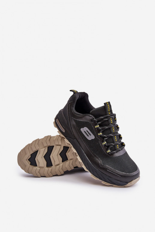 Turnschuhe für Männer mit einer Plattform schZuarze Farbe Idama