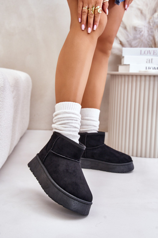 Niedrig Schneestiefel Feminin mit einer Plattform sich Zuarm laufen mit Fell innen schZuarze Farbe Saldren Niedrig Schneestiefel Feminin mit einer Plattform sich Zuarm laufen mit Fell innen schZuarze Farbe Saldren