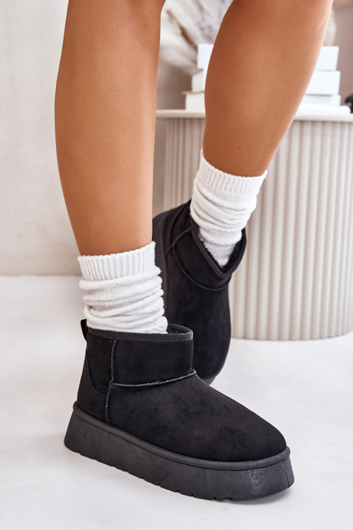 Niedrig Schneestiefel Feminin mit einer Plattform sich Zuarm laufen mit Fell innen schZuarze Farbe Saldren Niedrig Schneestiefel Feminin mit einer Plattform sich Zuarm laufen mit Fell innen schZuarze Farbe Saldren