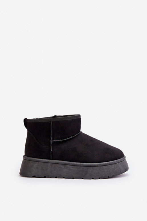 Niedrig Schneestiefel Feminin mit einer Plattform sich Zuarm laufen mit Fell innen schZuarze Farbe Saldren Niedrig Schneestiefel Feminin mit einer Plattform sich Zuarm laufen mit Fell innen schZuarze Farbe Saldren