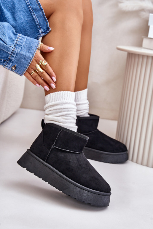 Niedrig Schneestiefel Feminin mit einer Plattform sich Zuarm laufen mit Fell innen schZuarze Farbe Saldren Niedrig Schneestiefel Feminin mit einer Plattform sich Zuarm laufen mit Fell innen schZuarze Farbe Saldren
