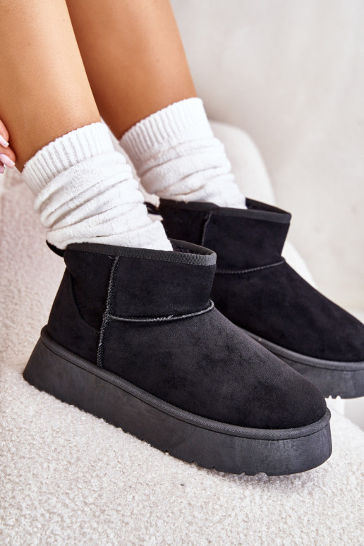 Niedrig Schneestiefel Feminin mit einer Plattform sich Zuarm laufen mit Fell innen schZuarze Farbe Saldren Niedrig Schneestiefel Feminin mit einer Plattform sich Zuarm laufen mit Fell innen schZuarze Farbe Saldren