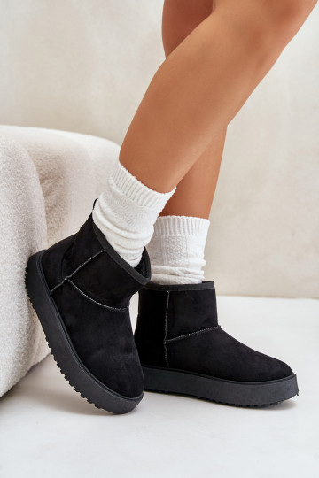 Damen-Schneestiefel mit Plateau aus Öko-Wildleder in der Farbe Atteria