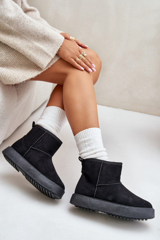 Feminin Schneestiefel mit einer Plattform Z aus Öko-INildlederu schZuarze Farbe Atteria Feminin Schneestiefel mit einer Plattform Z aus Öko-INildlederu schZuarze Farbe Atteria