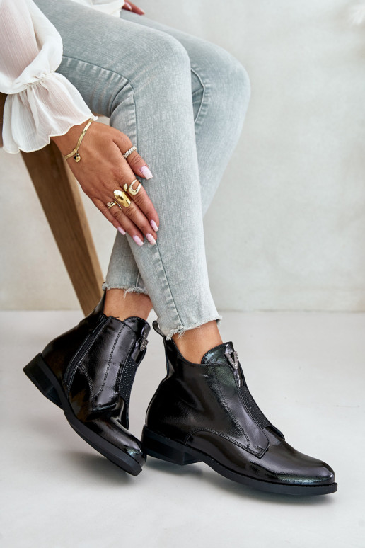 mit Lackeffekt Schuhe mit niedrigem Absatz für Damen mit breiten Absätzen sich Zuarm laufen schZuarze Farbe S.Barski HY42-120 sc mit Lackeffekt Schuhe mit niedrigem Absatz für Damen mit breiten Absätzen sich Zuarm laufen schZuarze Farbe S.Barski HY42-120 sc