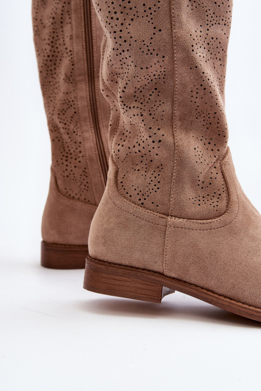 Damen durchbrochene lange Stiefel... Damen durchbrochene lange Stiefel...