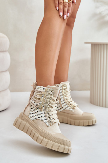 Freizeitschuhe mit Schuhe Damen mit Plateau elfenbein Kernia 2