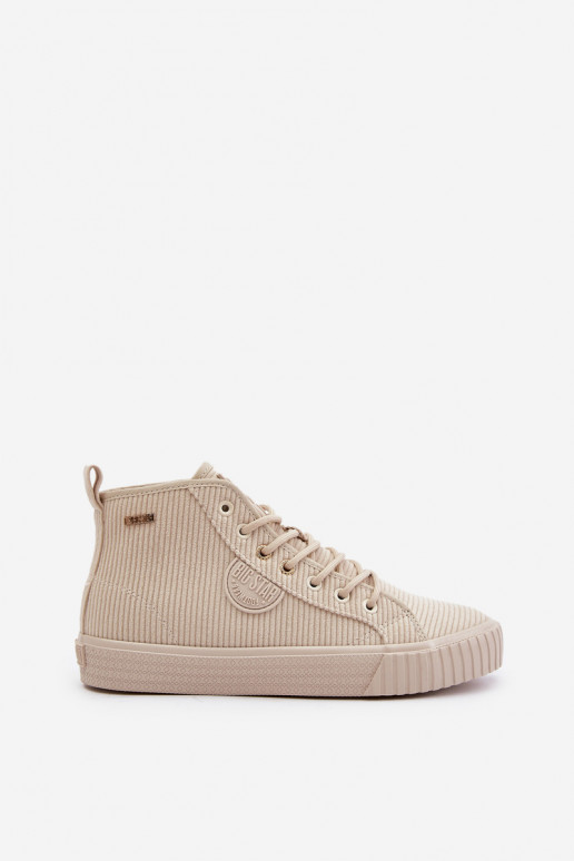 sich Zuarm laufen Samt Freizeitschuhe Big Star OO274771 Hi-Poly System Beige