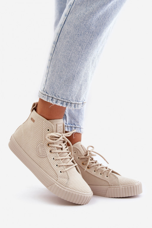 sich Zuarm laufen Samt Freizeitschuhe Big Star OO274771 Hi-Poly System Beige