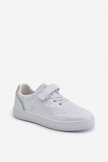 Kinder Freizeitschuhe mit selbstklebenden Öko-Lederverschlüssen Big Star OO374005 weiß