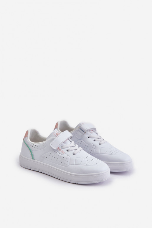 lässige Schuhe Kindisch aus Öko-Leder mit Klebeverschlüssen Big Star OO374005 Zueiße Farbe