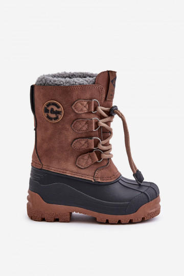 Groß Zuarm Schneestiefel Kindisch mit Schnappverschluss Lee Cooper LCJ-24-44-2842K braune Farbe 2