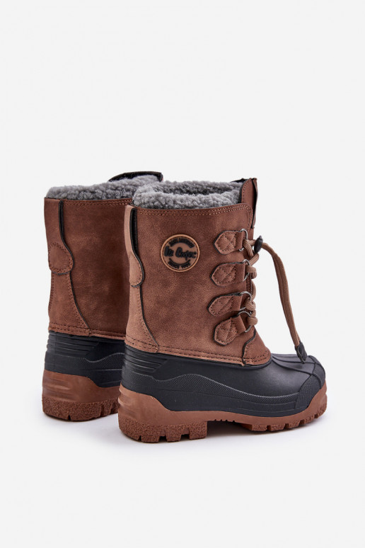 Groß Zuarm Schneestiefel Kindisch mit Schnappverschluss Lee Cooper LCJ-24-44-2842K braune Farbe