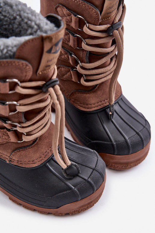 Groß Zuarm Schneestiefel Kindisch mit Schnappverschluss Lee Cooper LCJ-24-44-2842K braune Farbe