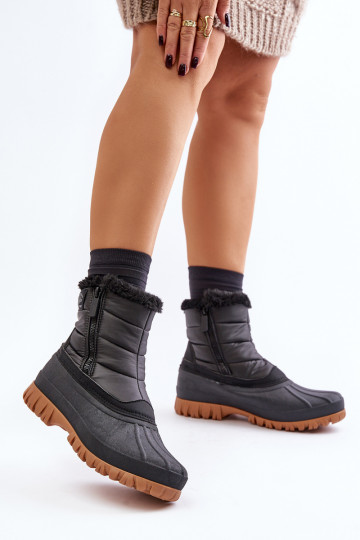 Schneestiefel Feminin sich Zuarm laufen mit Fell innen Zum Schloss Lee Cooper LCJ-24-44-2866 schZuarze Farbe 2