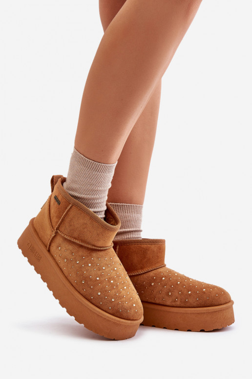 Schneestiefel Mit Dekoration mit einer Plattform Big Star OO274A104 braune Farbe Schneestiefel Mit Dekoration mit einer Plattform Big Star OO274A104 braune Farbe