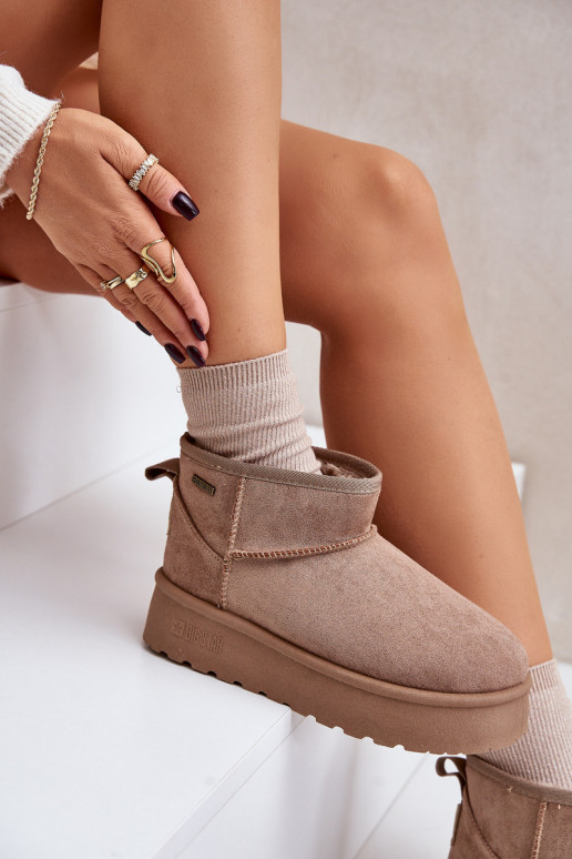 Niedrig Schneestiefel mit einer Plattform Big Star OO274A100 Beige