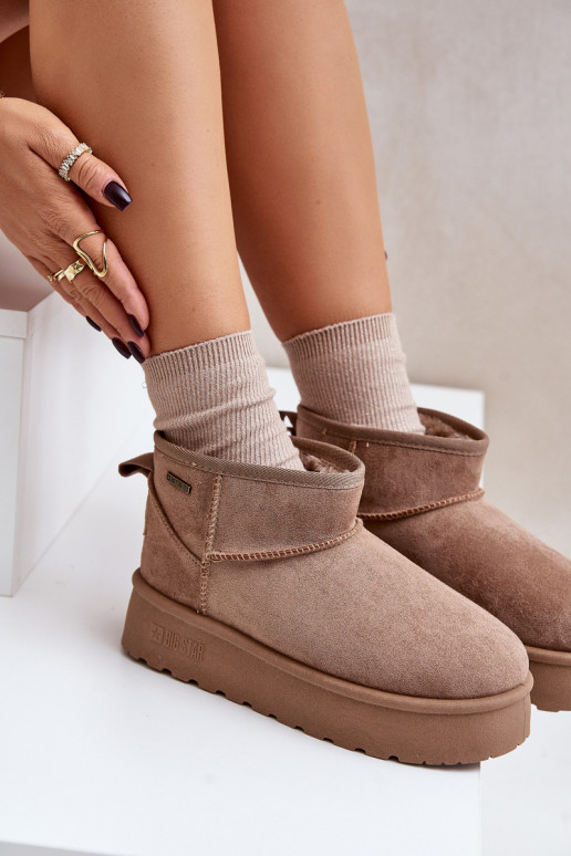Niedrig Schneestiefel mit einer Plattform Big Star OO274A100 Beige