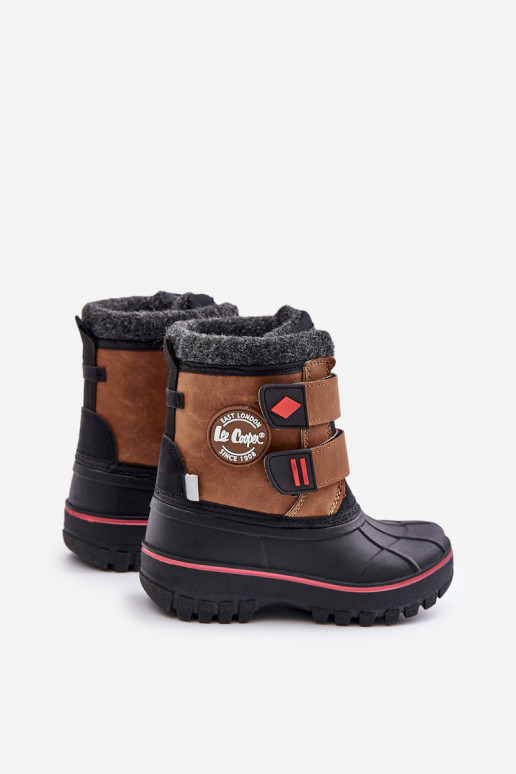 Schneestiefel Kindisch mit Klebeverschlüssen Lee Cooper LCJ-24-44-2864K braune Farbe
