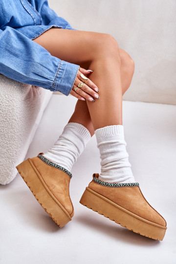 Damen Plateau Hausschuhe in...