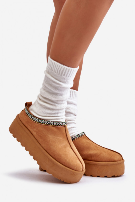 Damen Plateau Hausschuhe in braun Neroma Damen Plateau Hausschuhe in braun Neroma