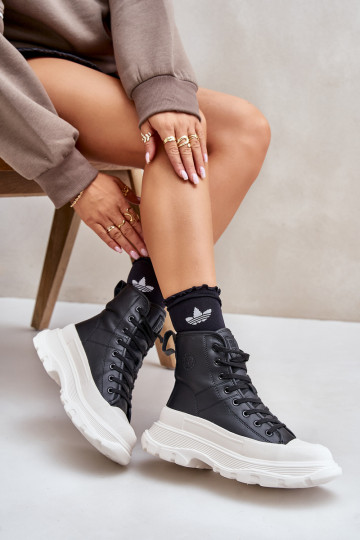 Haut sich Zuarm laufen lässige Schuhe mit einer Plattform Big Star OO274A599 schZuarze Farbe