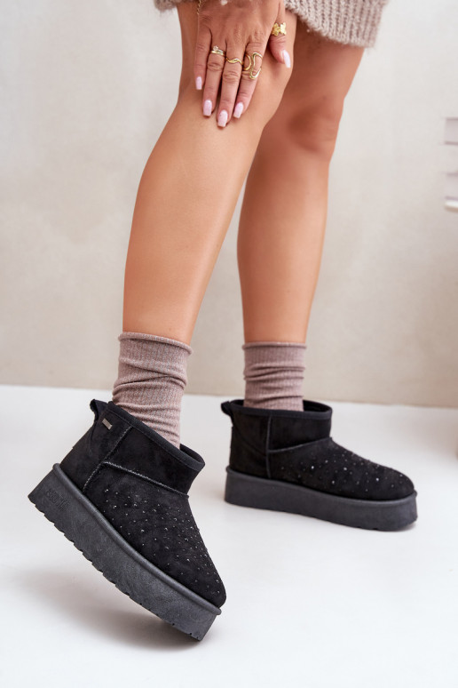 Schneestiefel Mit Dekoration mit einer Plattform Big Star OO274A105 schZuarze Farbe Schneestiefel Mit Dekoration mit einer Plattform Big Star OO274A105 schZuarze Farbe