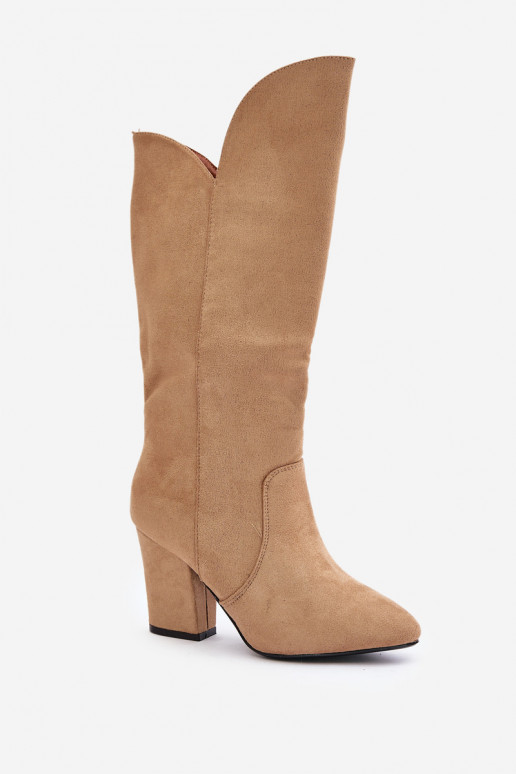 Stiefel Gegen die Straße mit Absätzen Z aus Öko-INildlederu Beige Clorira Stiefel Gegen die Straße mit Absätzen Z aus Öko-INildlederu Beige Clorira