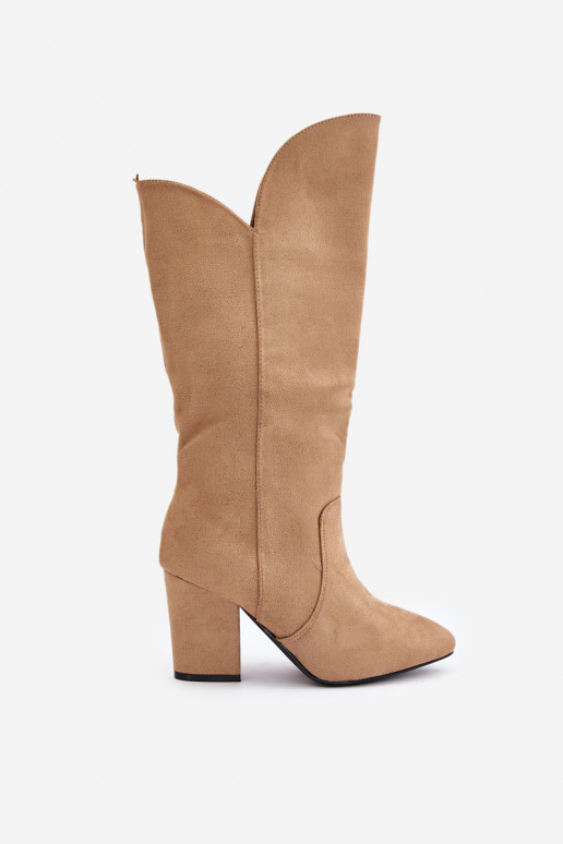 Stiefel Gegen die Straße mit Absätzen Z aus Öko-INildlederu Beige Clorira Stiefel Gegen die Straße mit Absätzen Z aus Öko-INildlederu Beige Clorira