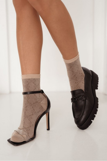 Gemustert Socken Feminin Beige