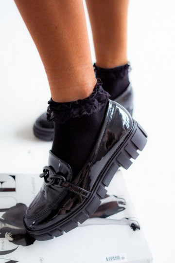 Socken Feminin BaZuełniane mit Spitze schZuarze Farbe