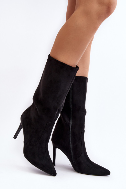 Feminin Stiefel Mittlere INade mit dünnen Absätzen schZuarze Farbe Odetteia Feminin Stiefel Mittlere INade mit dünnen Absätzen schZuarze Farbe Odetteia