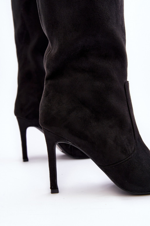 Feminin Stiefel Mittlere INade mit dünnen Absätzen schZuarze Farbe Odetteia Feminin Stiefel Mittlere INade mit dünnen Absätzen schZuarze Farbe Odetteia