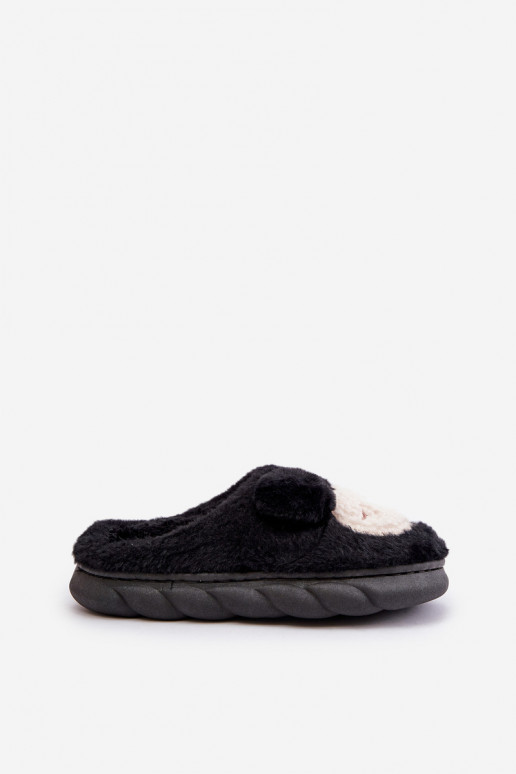 Zuarm mit Pelzmantel Hausschuhe Feminin schZuarze Farbe Jozelinetta