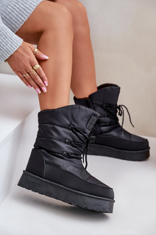 Schneestiefel mit einer Plattform Zum Schloss Big Star OO274884 schZuarze Farbe