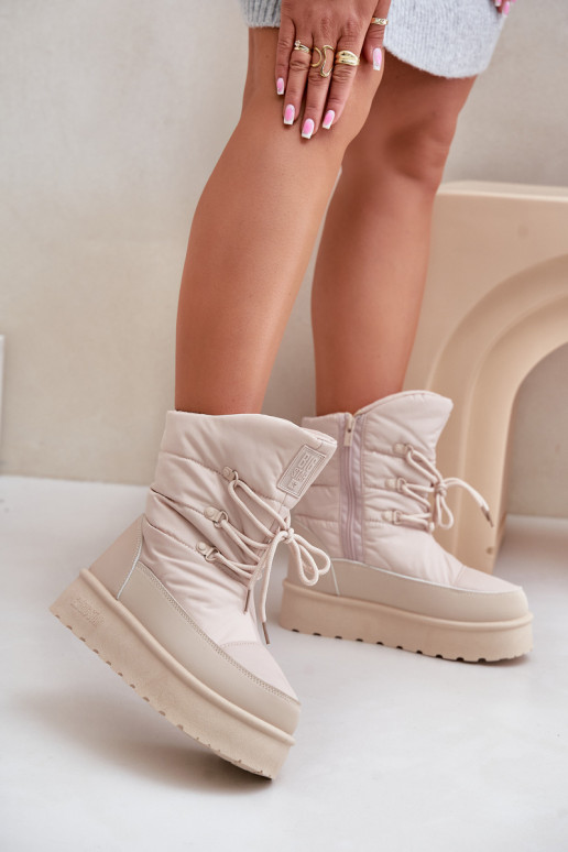 Schneestiefel mit einer Plattform Zum Schloss Big Star OO274885 Beige