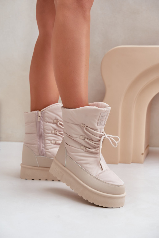 Schneestiefel mit einer Plattform Zum Schloss Big Star OO274885 Beige